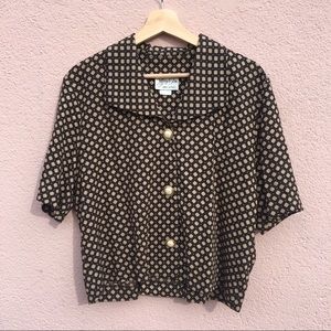 Vintage 1980s/1990s boxy cropped oversized blouse